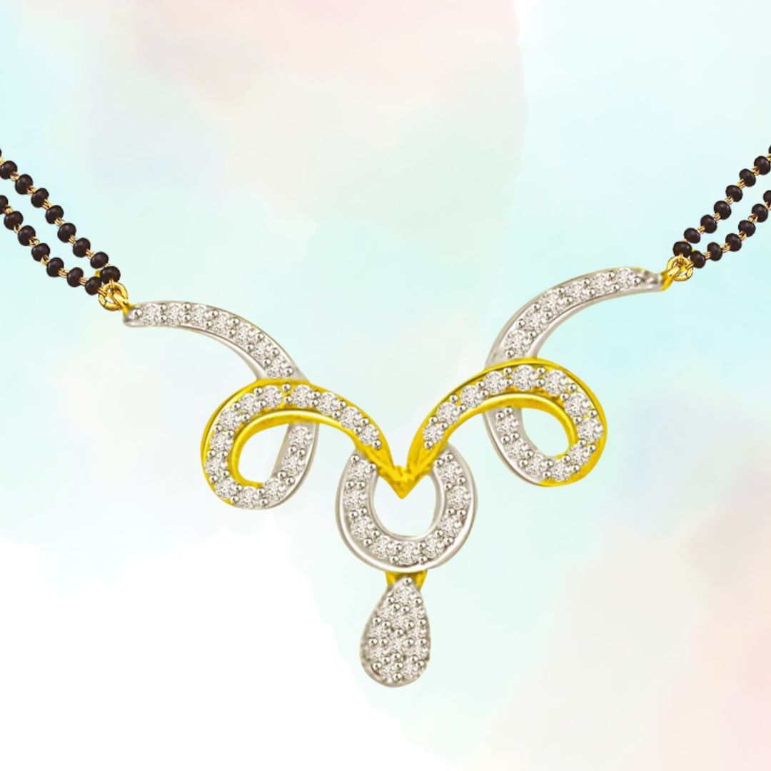 Mystical Two Tone Diamond Mangalsutra Pendant (DN197)