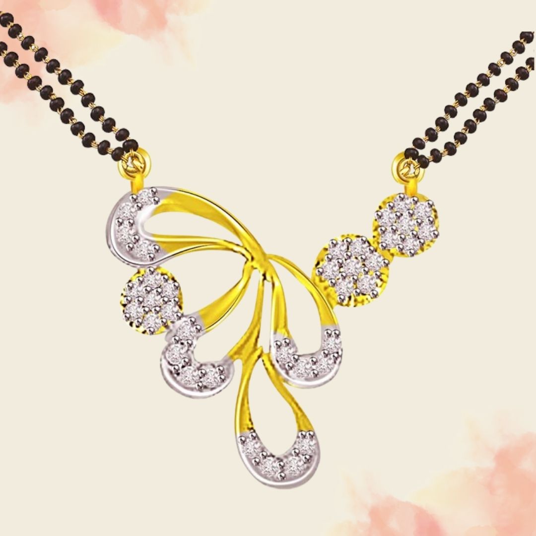 Very Stylish Two Tone Diamond Necklace Pendant (DN411)