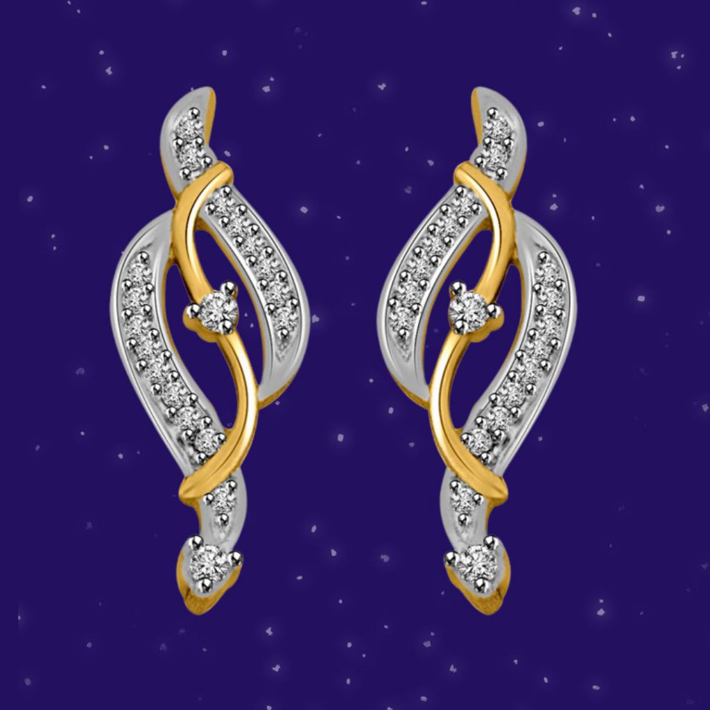 Music of Love Two Tone Gold & Diamond Earring for Her (ER425)