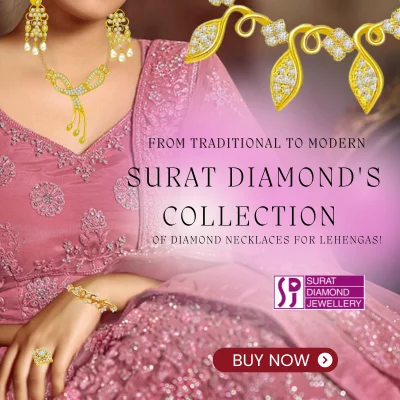 From Traditional To Modern Surat Diamond's Collection Of Diamond Necklaces For Lehengas! 400x400