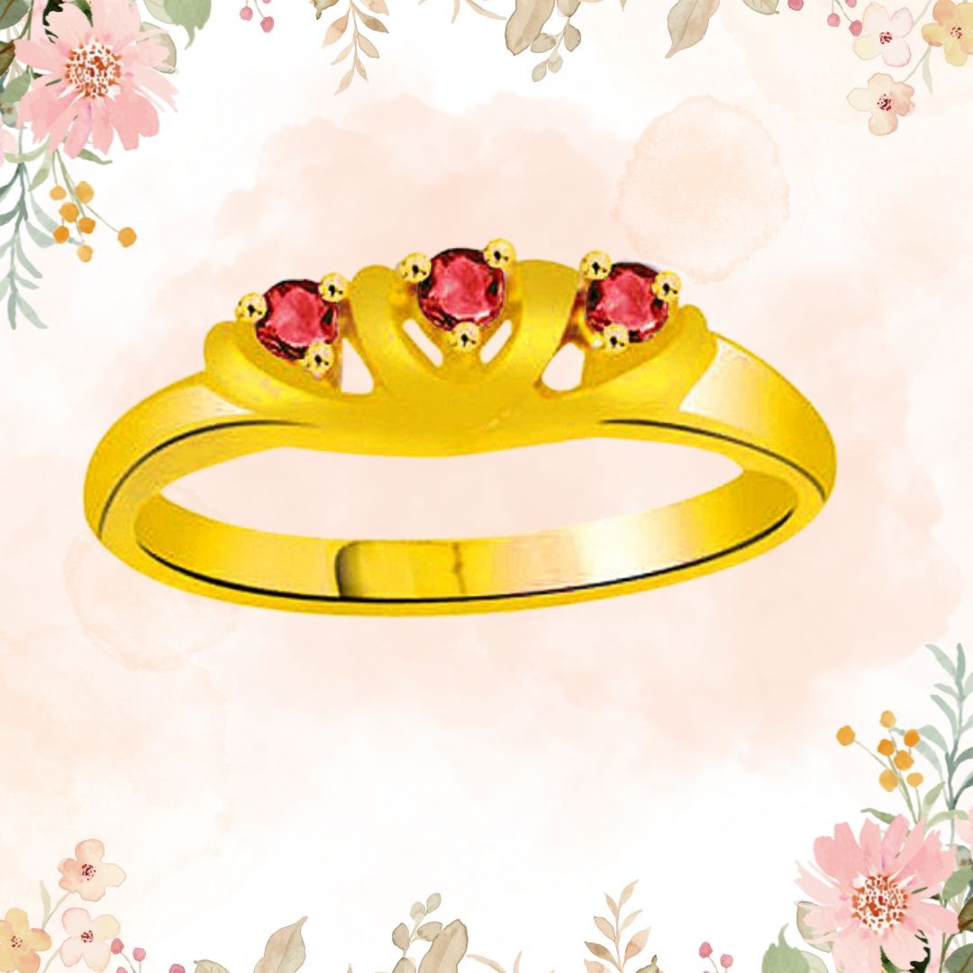 RUBY A PASSION Classic Ruby Gold Ring (SDR1027)