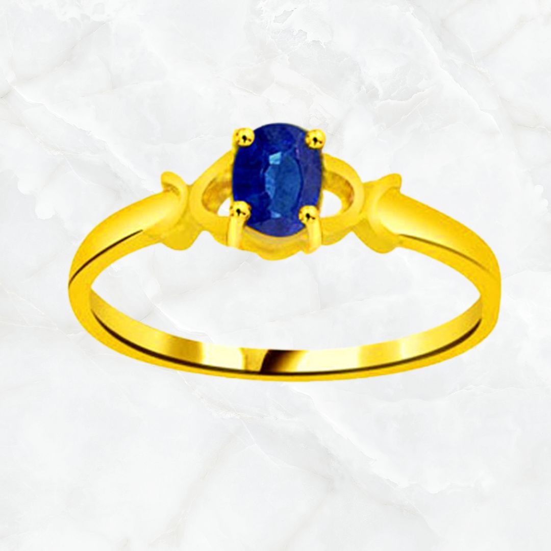 Star of the Ocean Real Oval Sapphire Gold Ring (SDR1126)