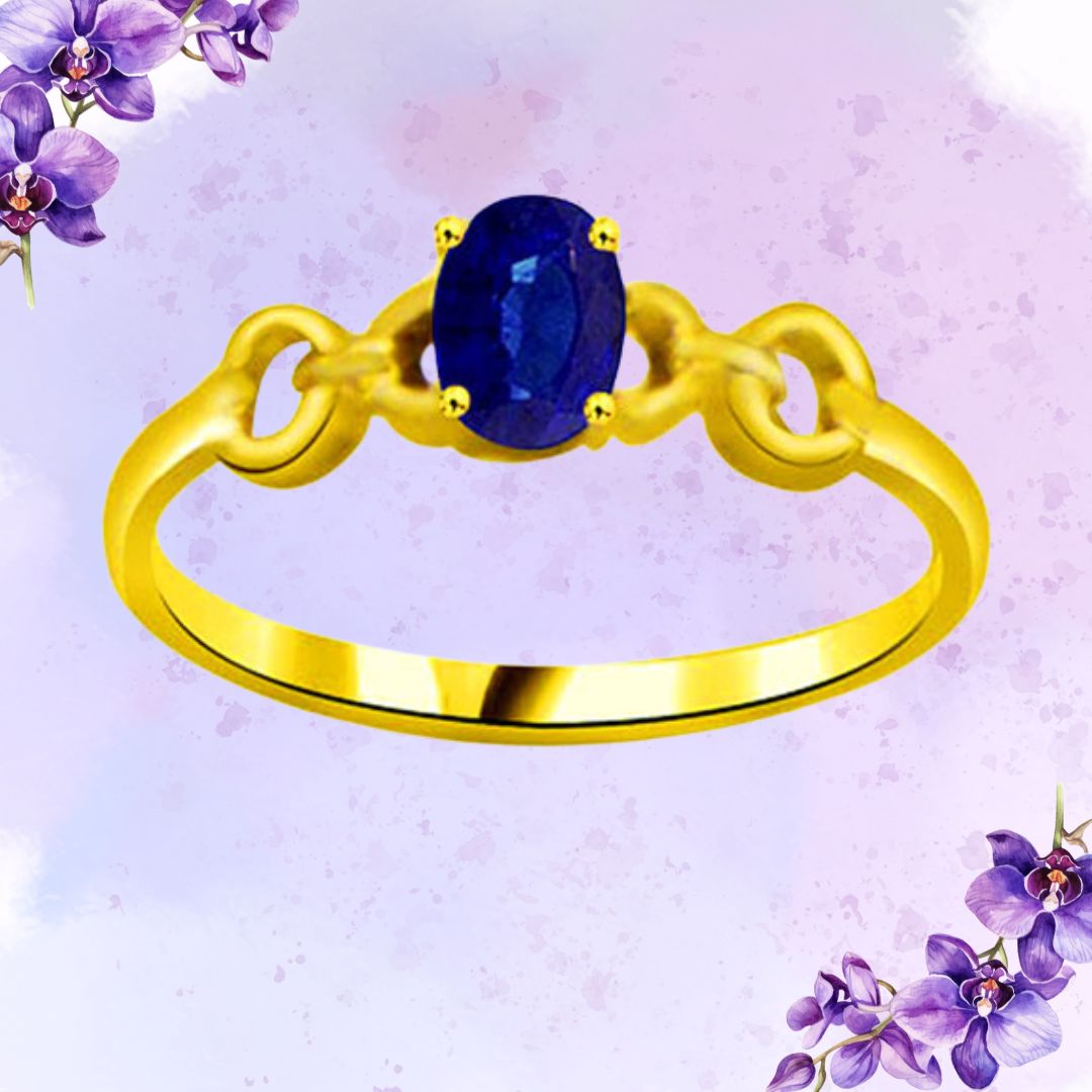 Real Oval Sapphire Gold Ring (SDR1134)