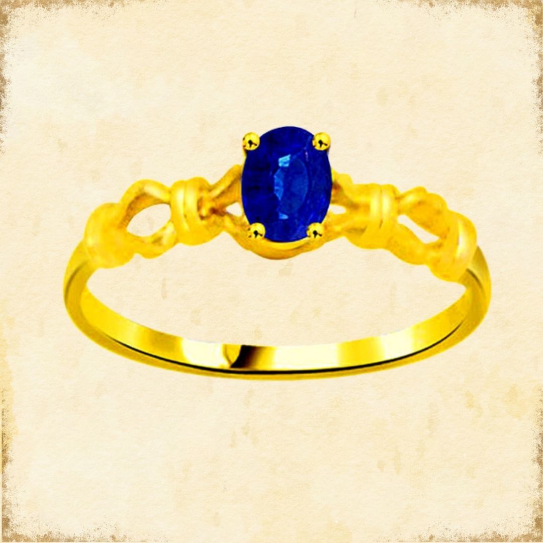 Real Oval Sapphire Gold Ring (SDR1136)