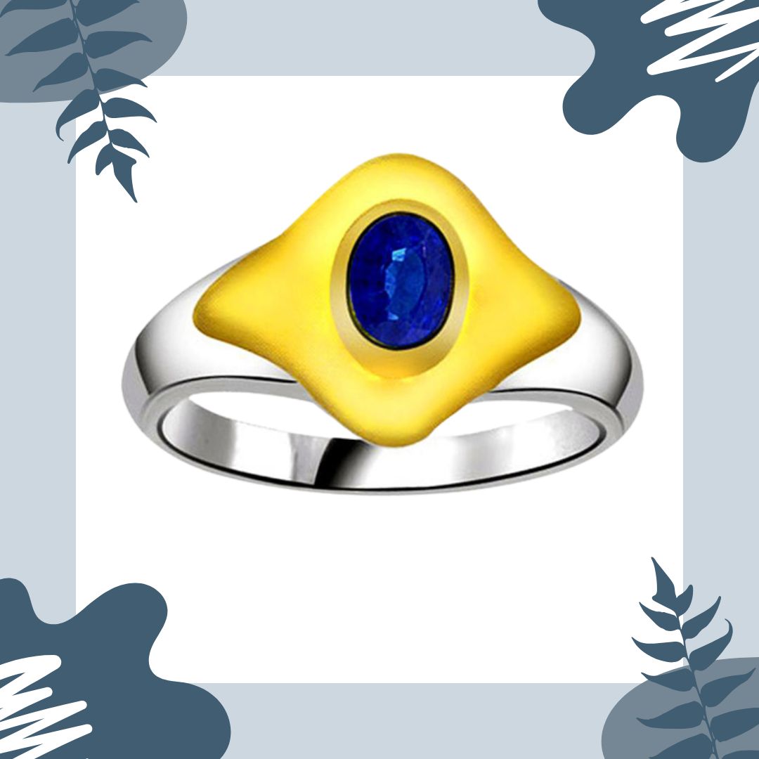 Oval Blue Sapphire Gold Ring (SDR1178)