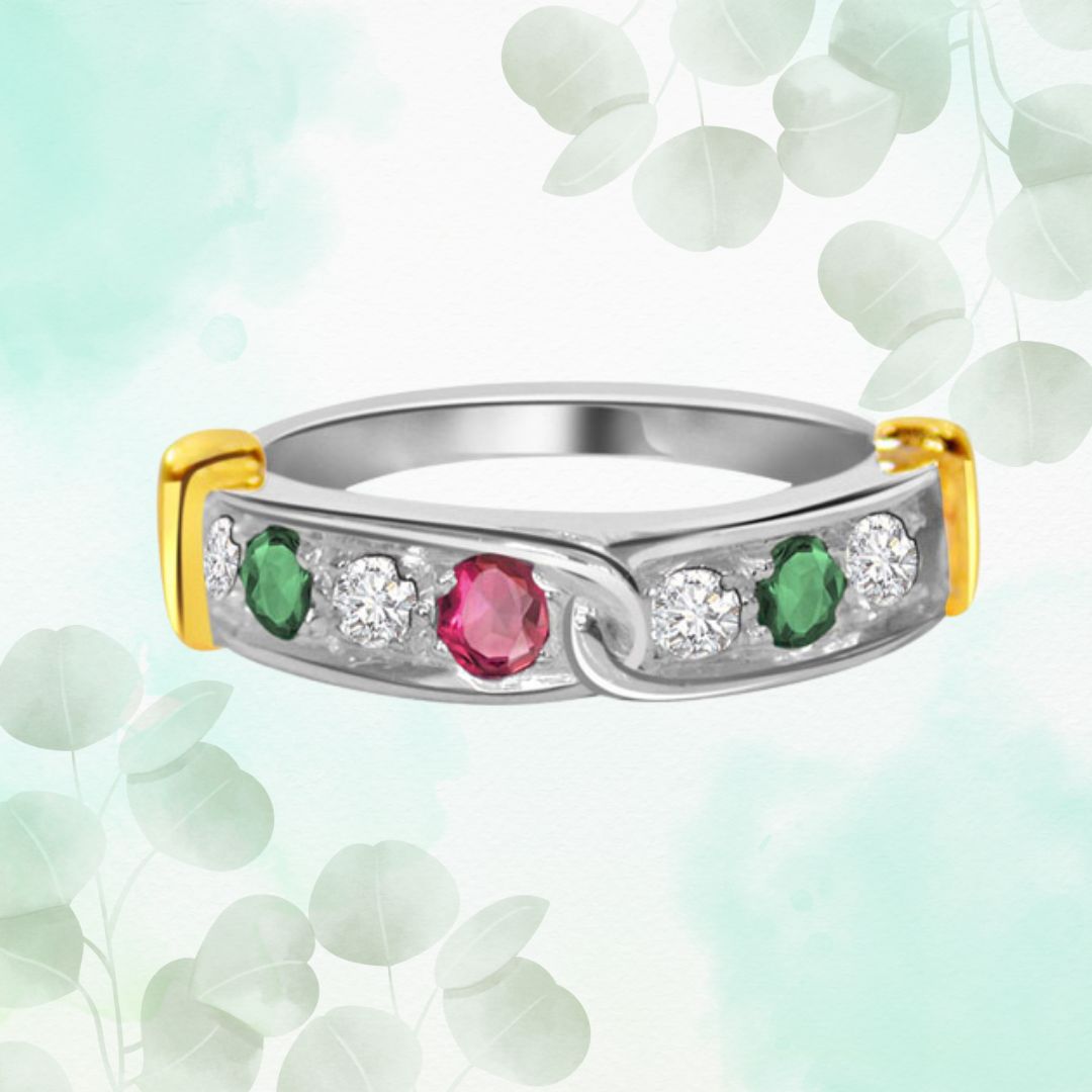 Colors of Love - Real Gemstone & Diamond Ring (SDR133)