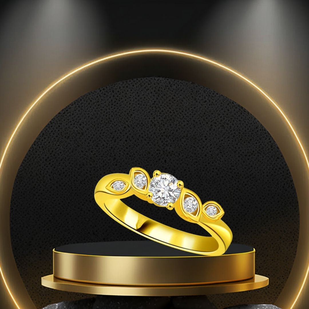 Designer Real Diamond Gold Ring (SDR539)