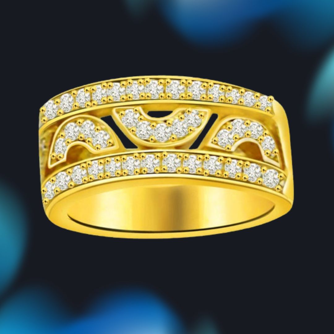 Trendy Real Diamond Gold Ring (SDR683)