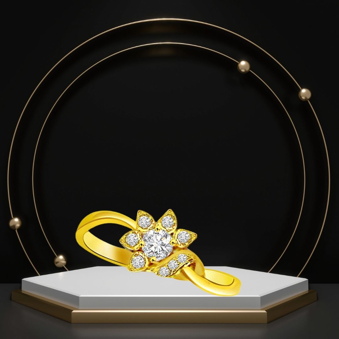 Blossom in Beauty: The Flower Shape Diamond Gold Ring