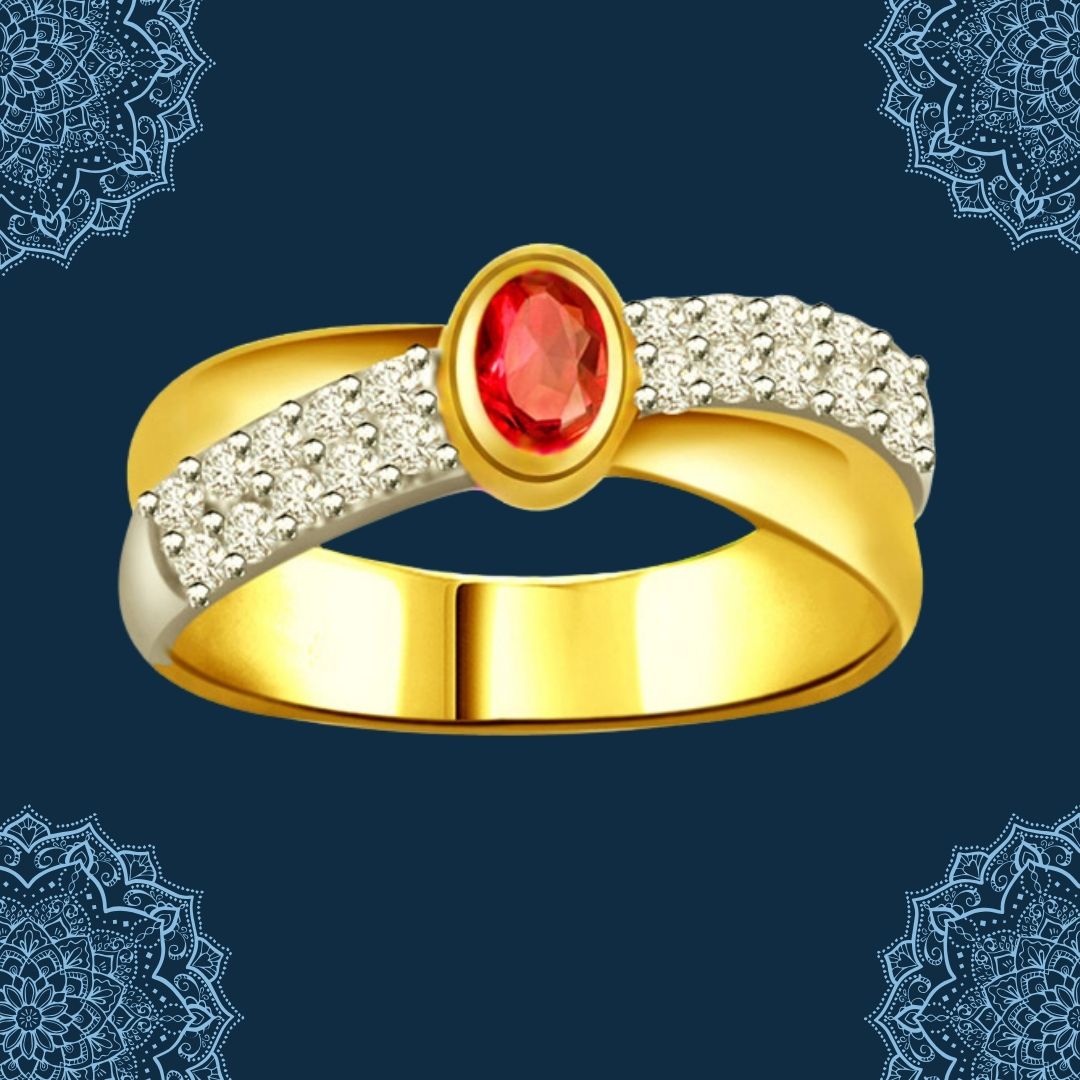 Real Diamond & Ruby Gold Ring (SDR994)