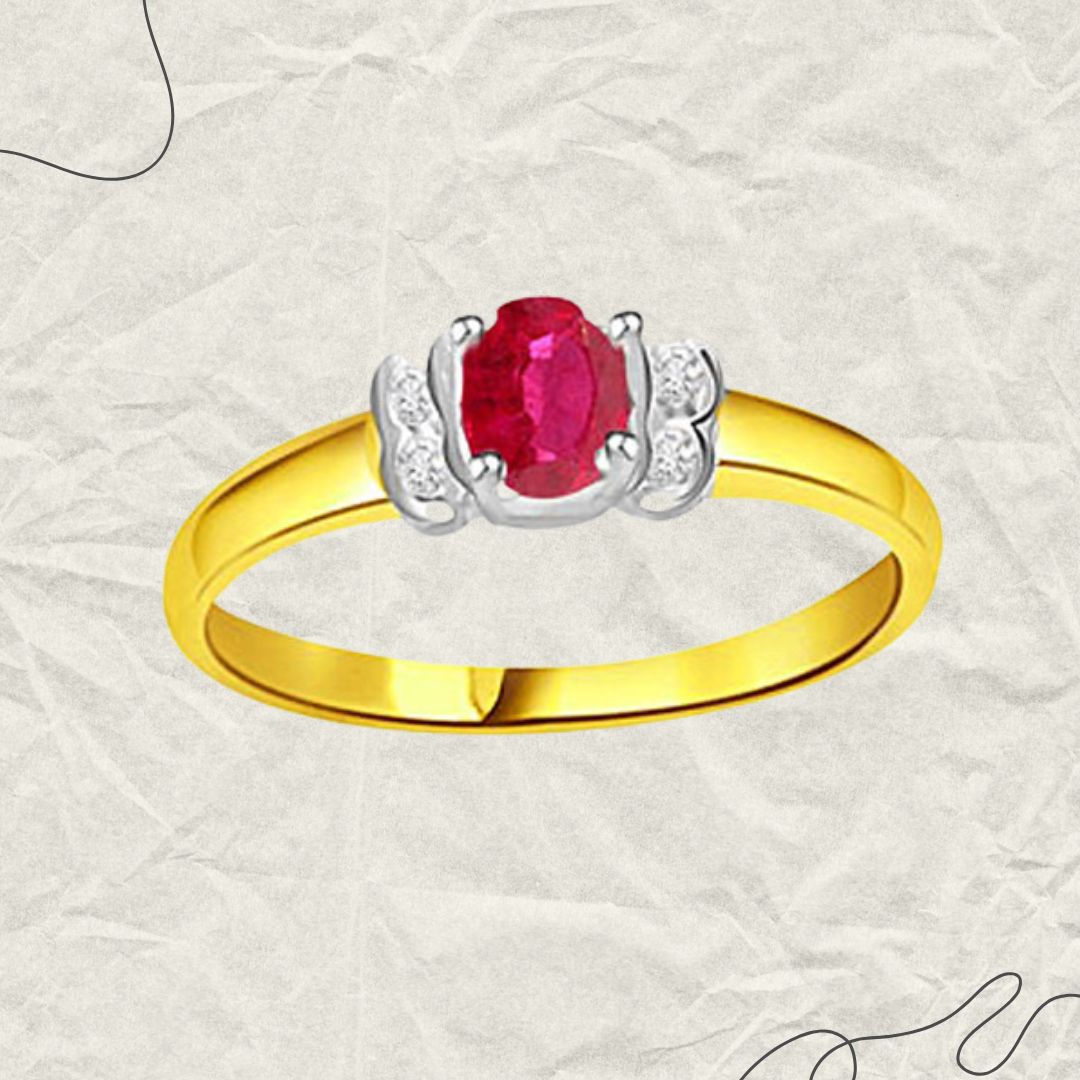 Trendy Real Diamond & Ruby Ring (SDR997)