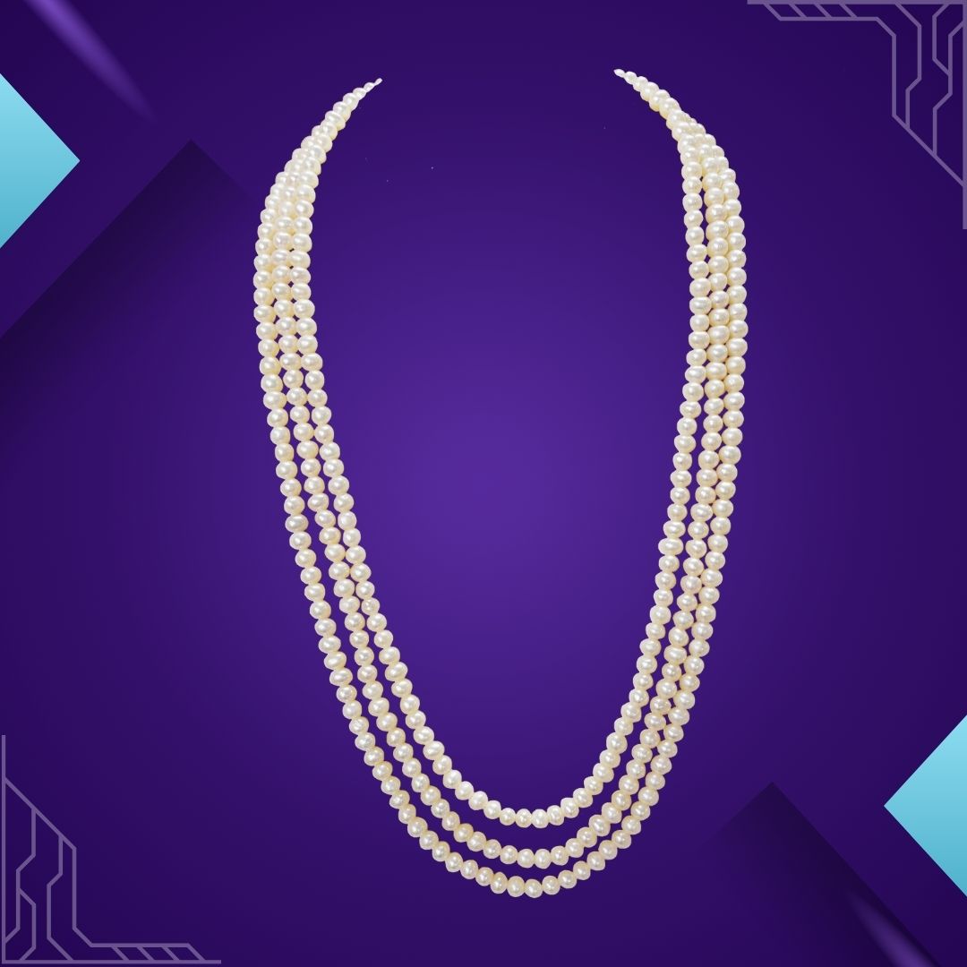 Pearl Panache: Triple-Layer Freshwater Pearl Necklace (SN1006)