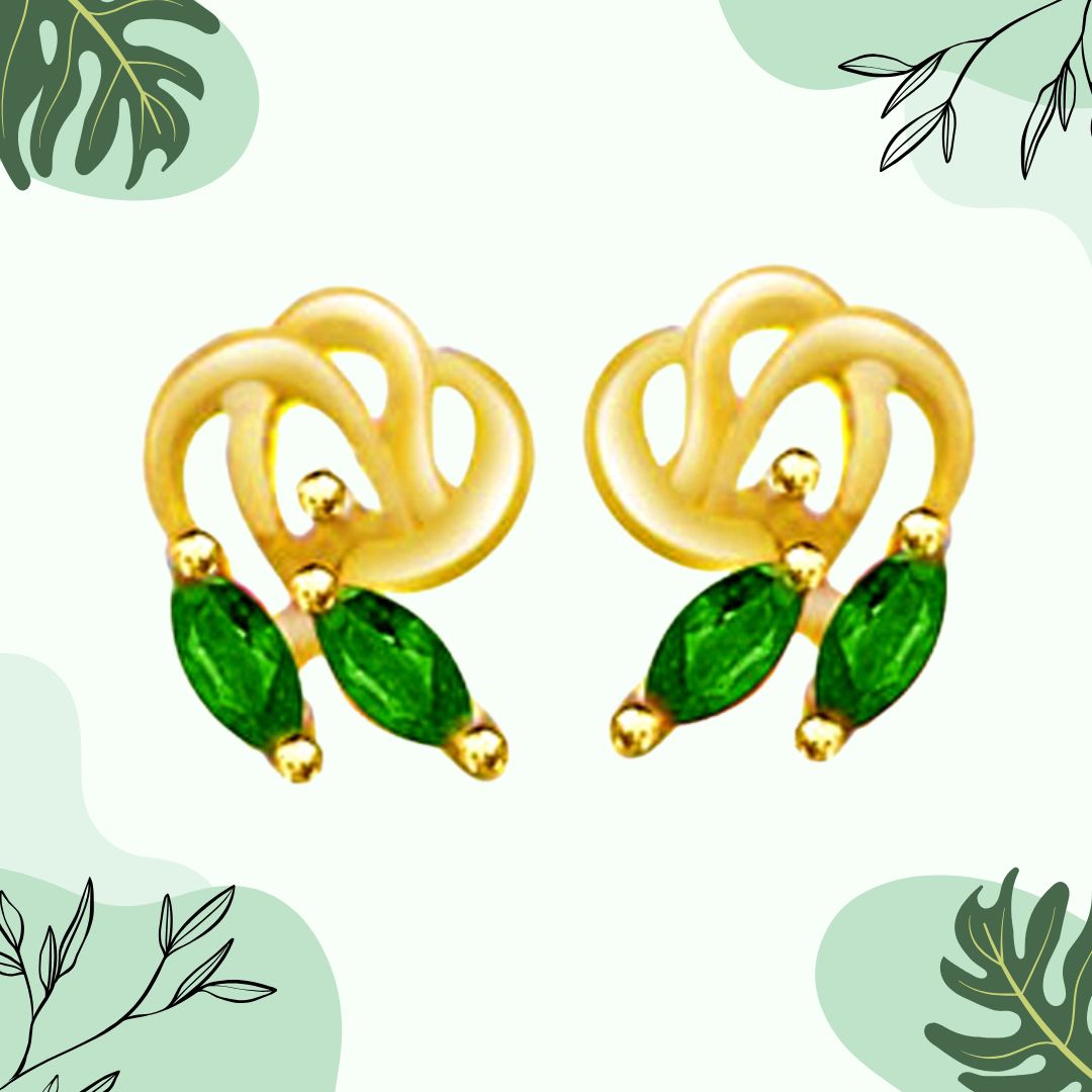 Softy Petals 0.20cts Marq Emerald Earrings (ER257)