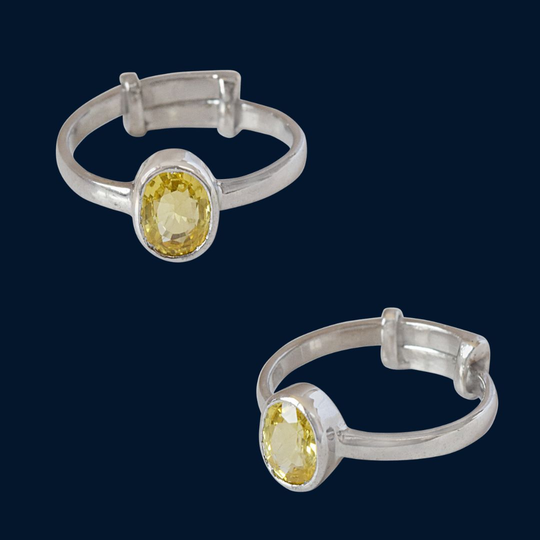 Sparkle with Sunshine: 1.23cts Oval Yellow Sapphire Ring in 925 Silver (GSR61)