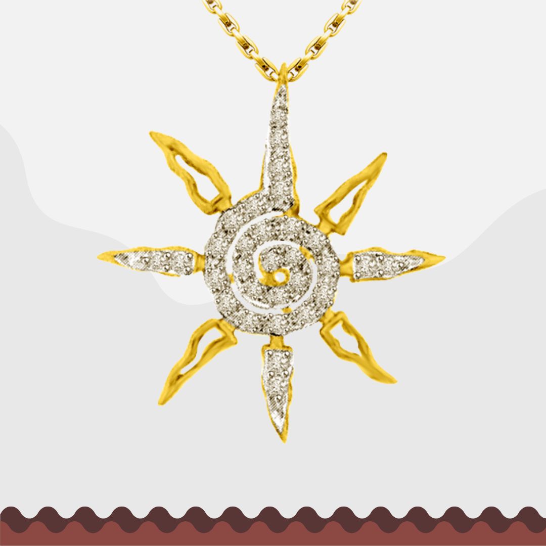 You Are My Star, 0.45cts Real Diamond Star Gold Pendant (P1340)