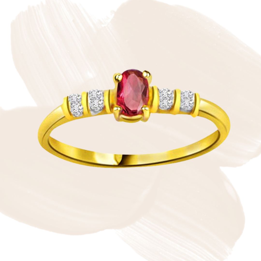 Lady Love Trendy Diamond & Ruby Ring (SDR1000)