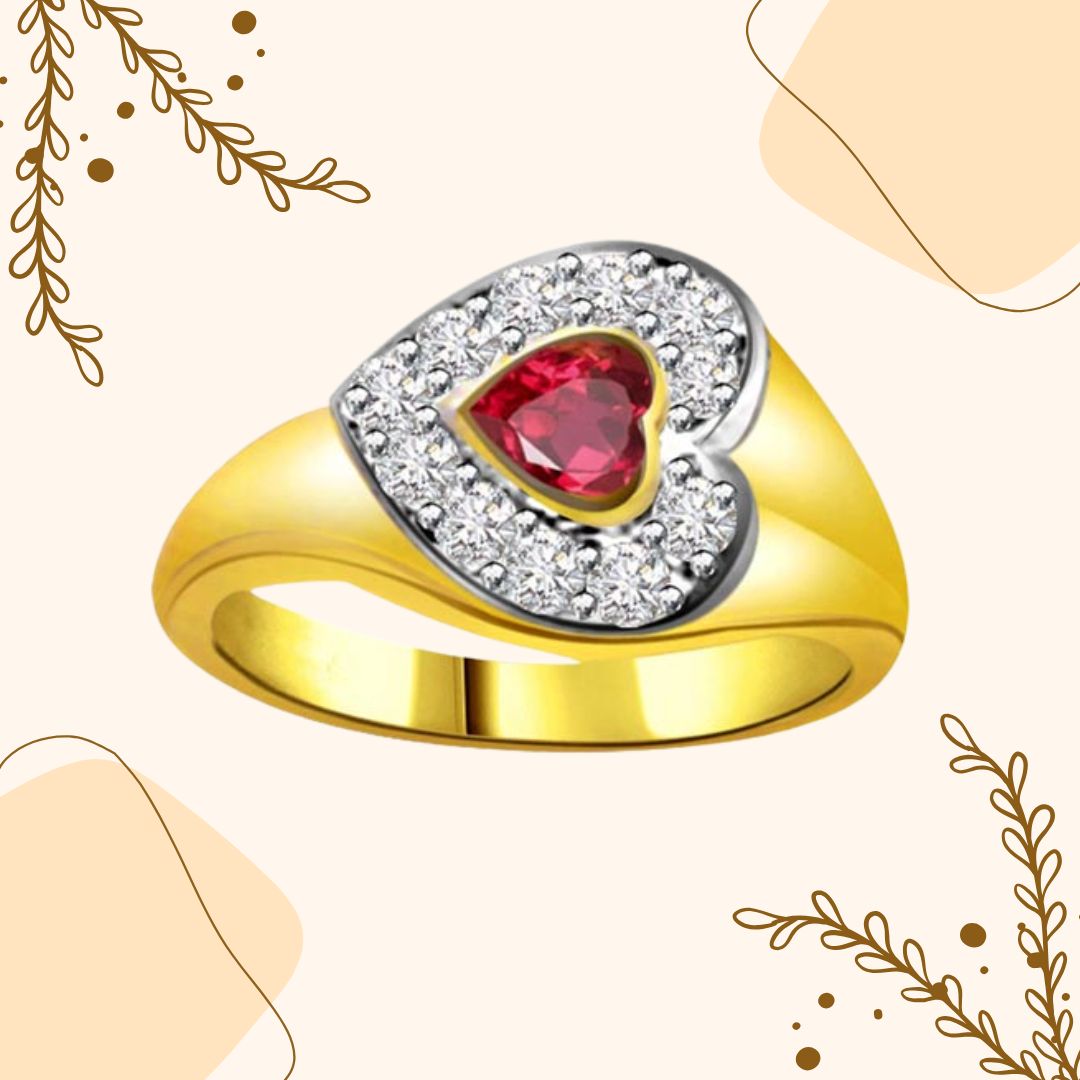 Lover's Choice Diamond & Ruby Heart Ring (SDR1005)