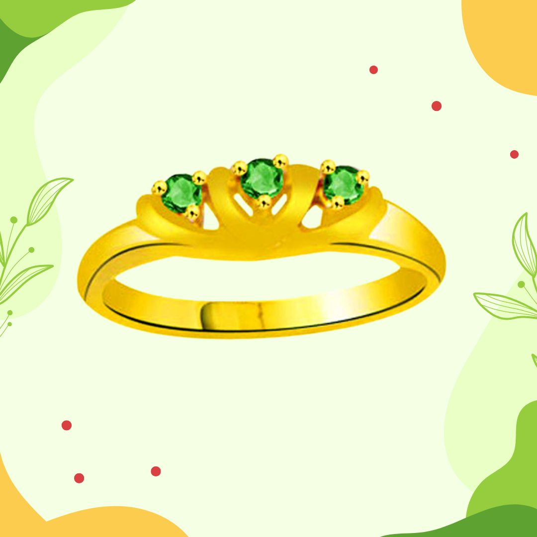 Green Dream Real Emerald Gold Ring (SDR1109)