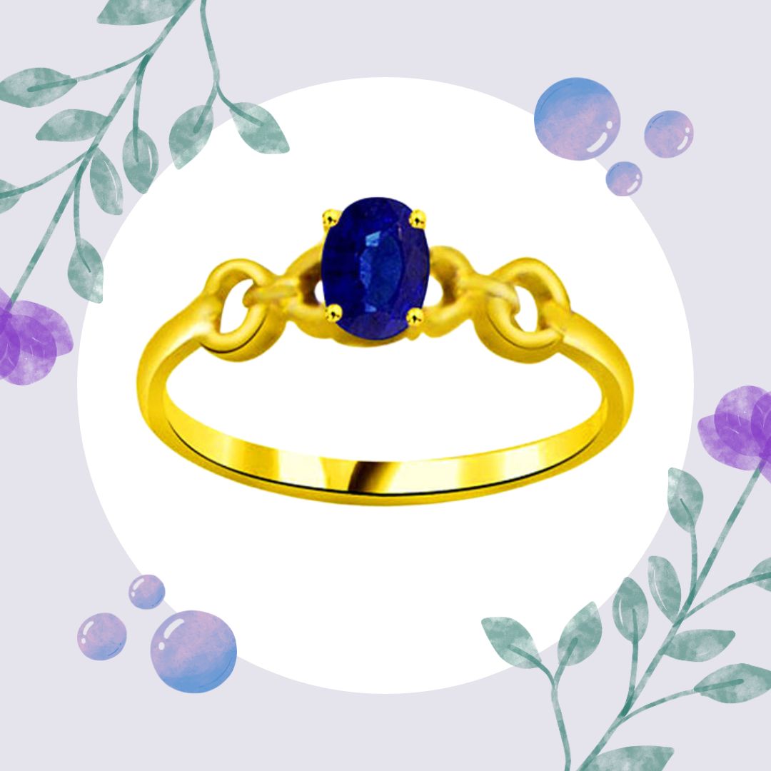 Real Oval Sapphire Gold Ring (SDR1134)