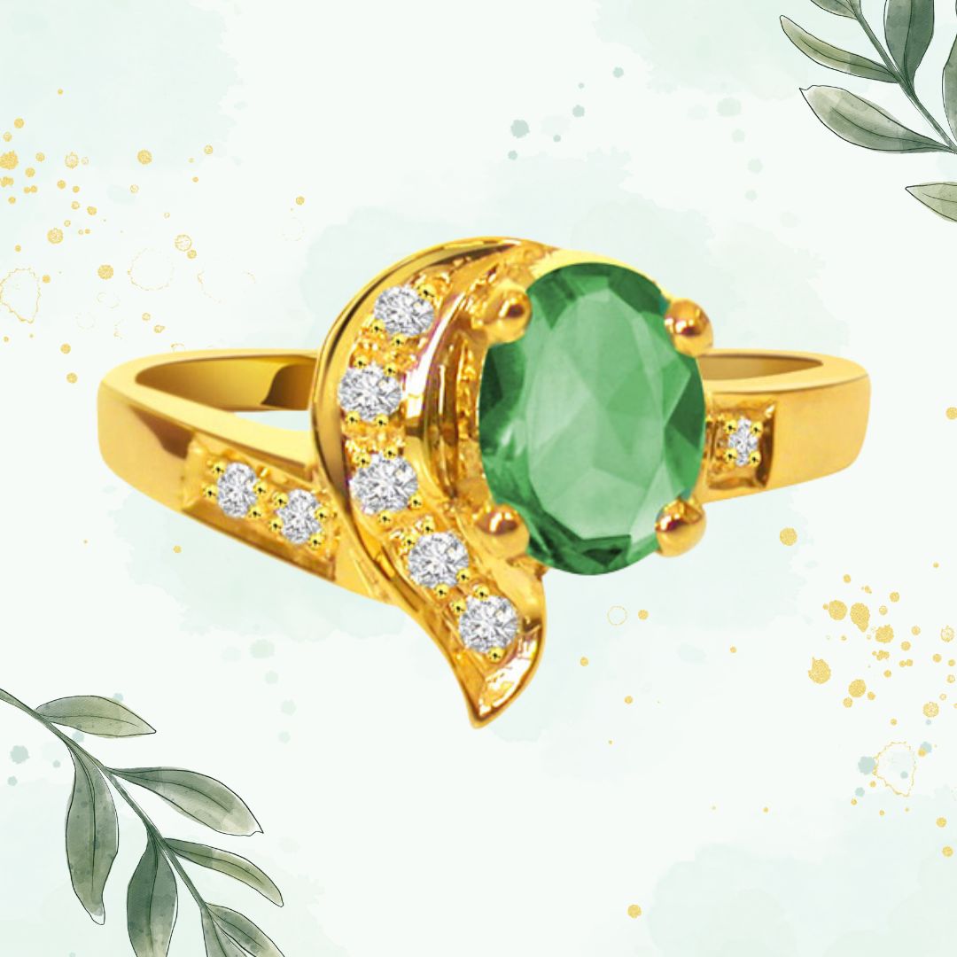 Love Messages - Real Diamond & Emerald Ring (SDR128)