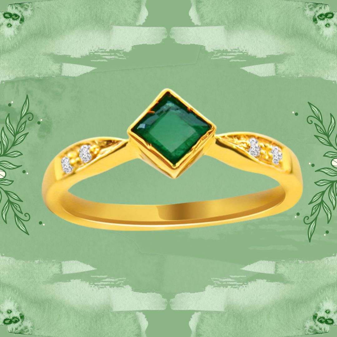 Go Green - Real Diamond & Emerald Ring (SDR132)