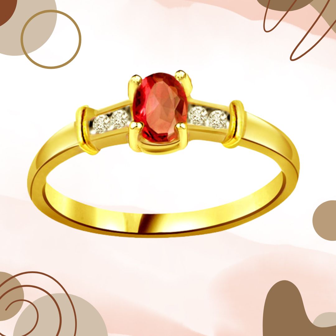 Classic Real Red Ruby & Diamond Ring (SDR999)