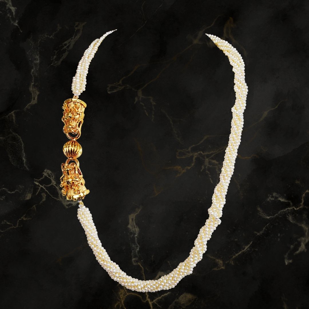 Elegant Allure 6-Line Freshwater Pearl Necklace with Gold-Plated Fancy Clasp (SN1049)