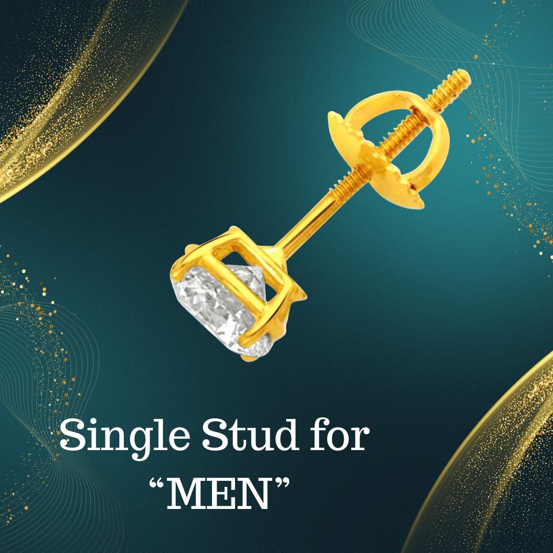 Single Diamond Stud in 18Kt Yellow Gold