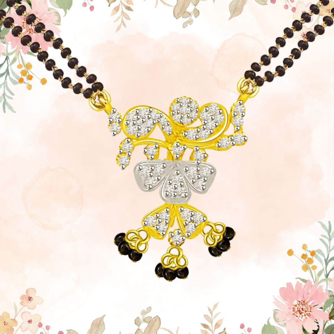 Beautiful Ballerina Diamond & Gold Mangalsutra Pendant (DN266)