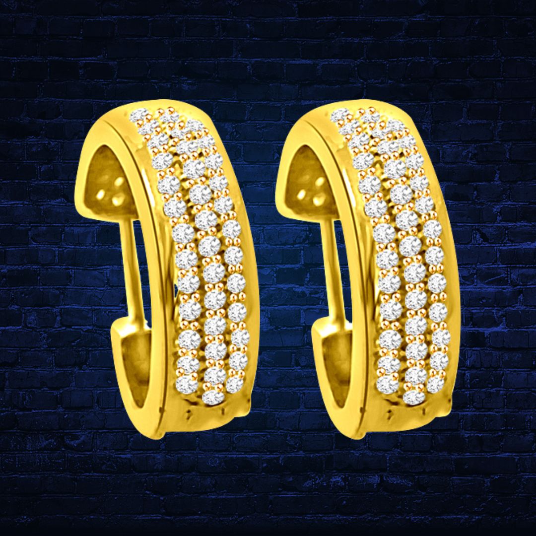 Bling Balis - Real Diamond & 18K Gold Hoop Earrings (ER12)