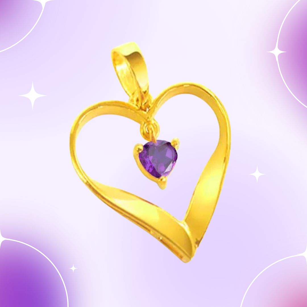 Purple Passion: Heartfelt Amethyst Pendant (P1401)