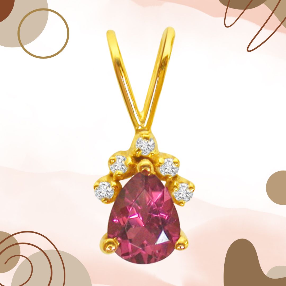 Very Strawberry - Real Diamond Pendant Pink Tourmaline (P177)