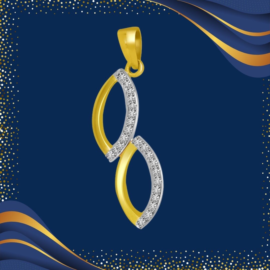 Togetherness Of Love & Purity : Real Diamond & Gold Pendant (P730)