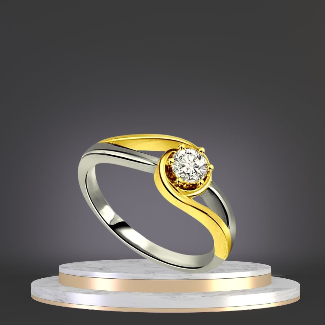 Discover the Ring That Says Forever: The 0.20cts Real Diamond Two-Tone Solitaire (SDR350)