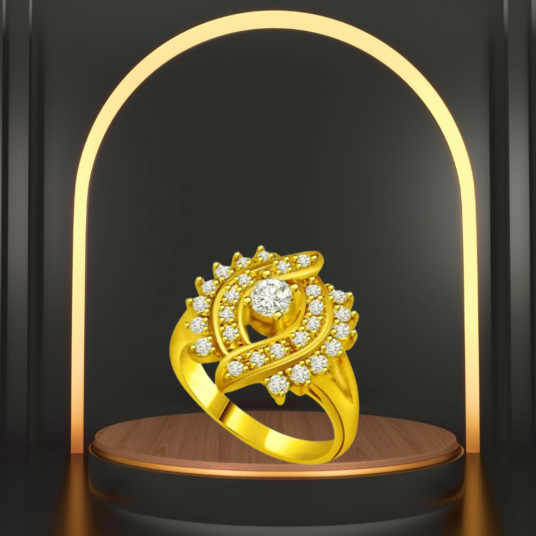 Designer Real Diamond Gold Ring (SDR557)