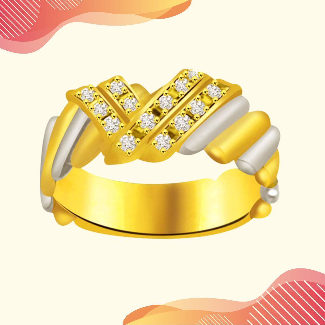 Trendy Real Diamond Gold Ring (SDR843)