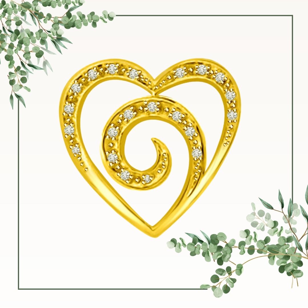 You are in My Heart Real Diamond Pendant in 18kt Yellow Gold (P1027)