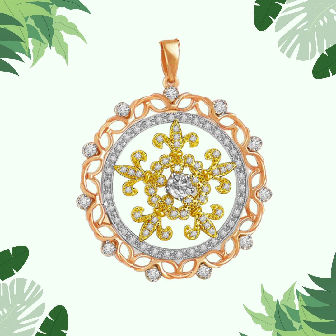 Tricolour Circle of Love - 1.00cts Real Diamond Pendant (P639)