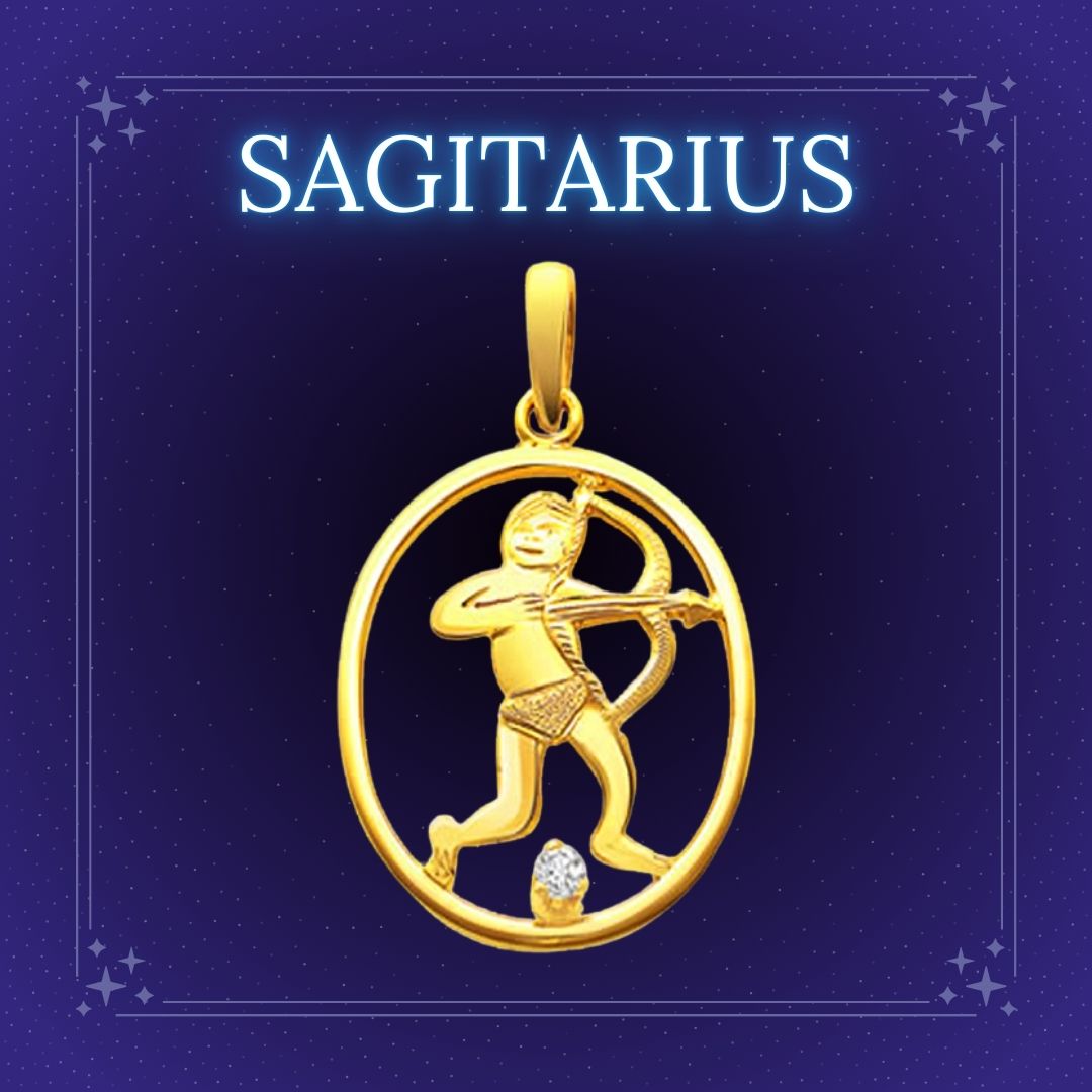 Sagittarius - Diamond & 18K Gold Pendant (S325)