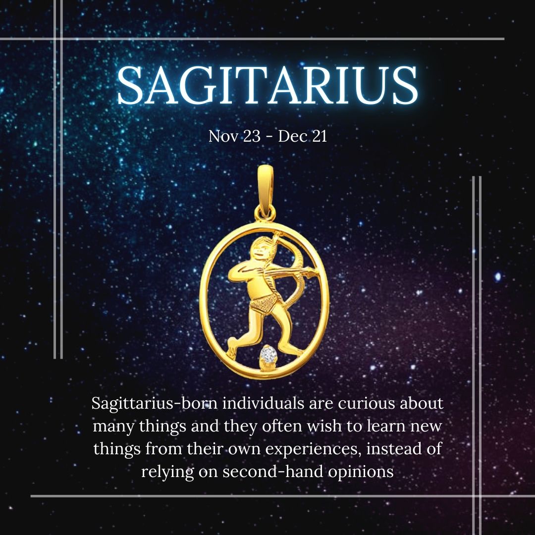 Sagittarius - Diamond & 18K Gold Pendant (S325)