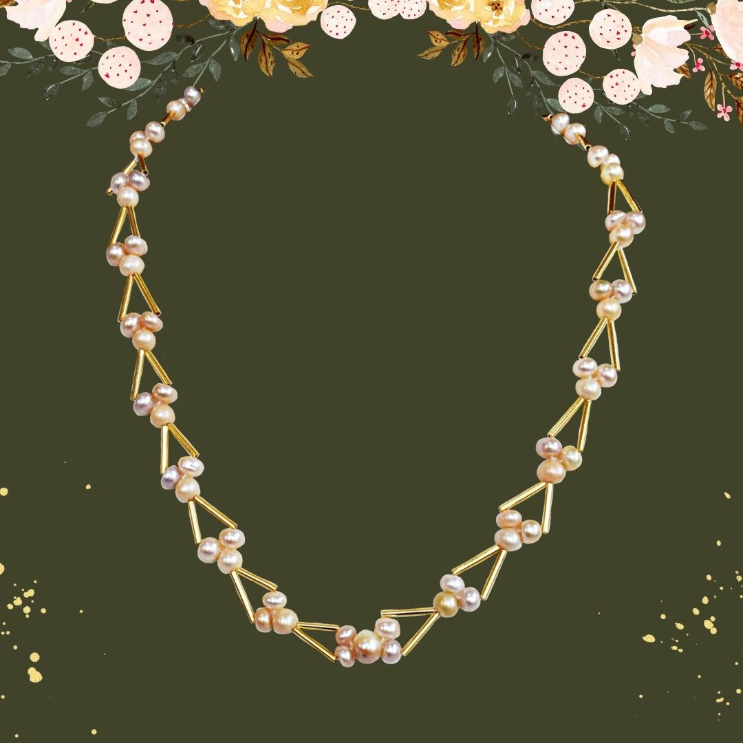 Embrace the Elegance: The Ultimate Freshwater Pearl & Gold Plated Pipe Necklace Guide (SN1066)