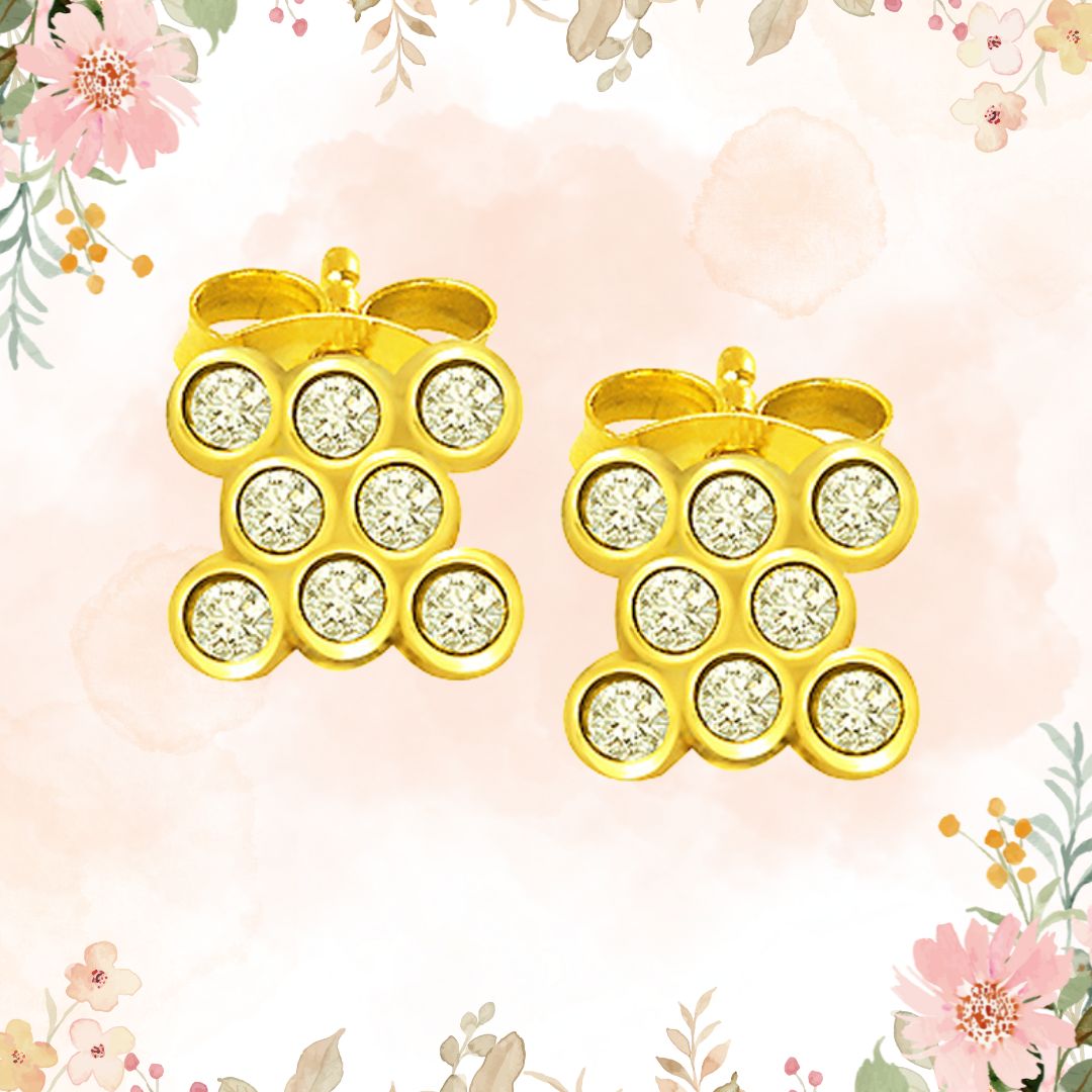 Studded Surprize - Real Diamond Earrings (ER133)