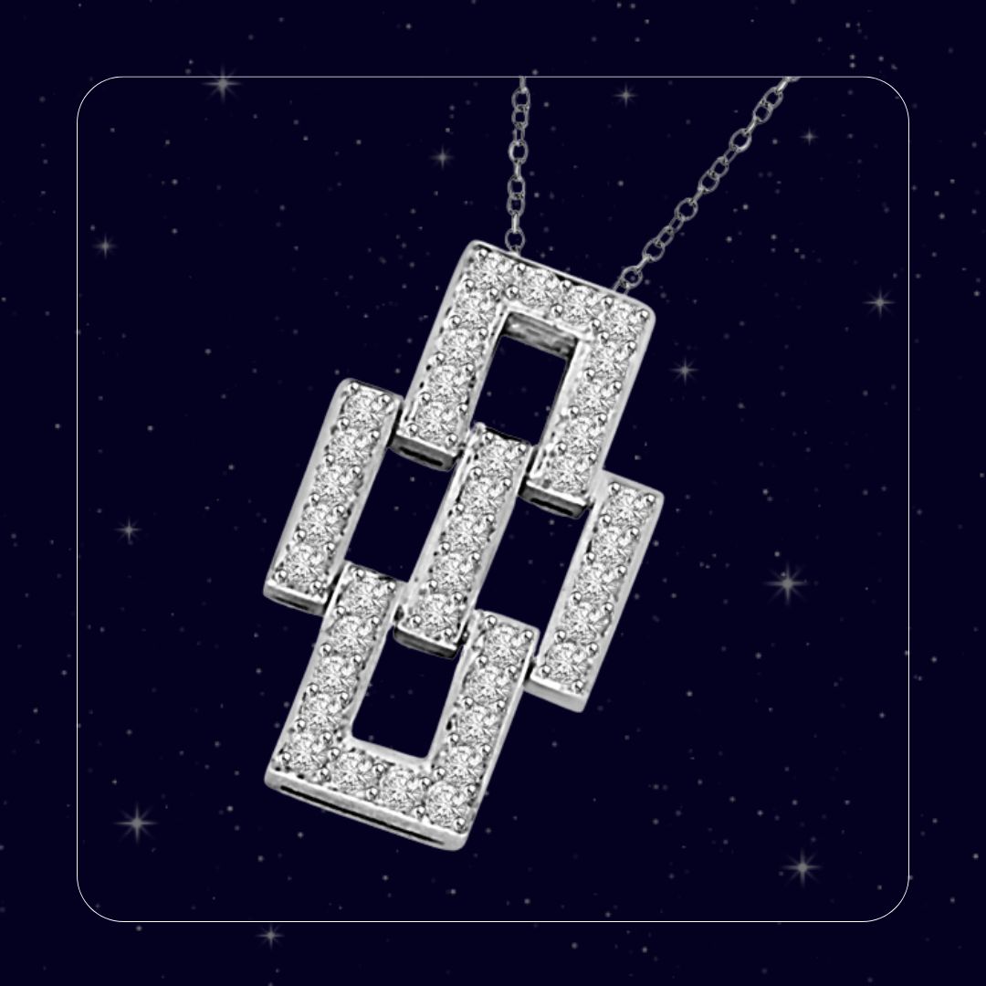 Awesome Bonding 0.30cts Geometrical Shaped 14kt White Gold Diamond Pendant (P1338)