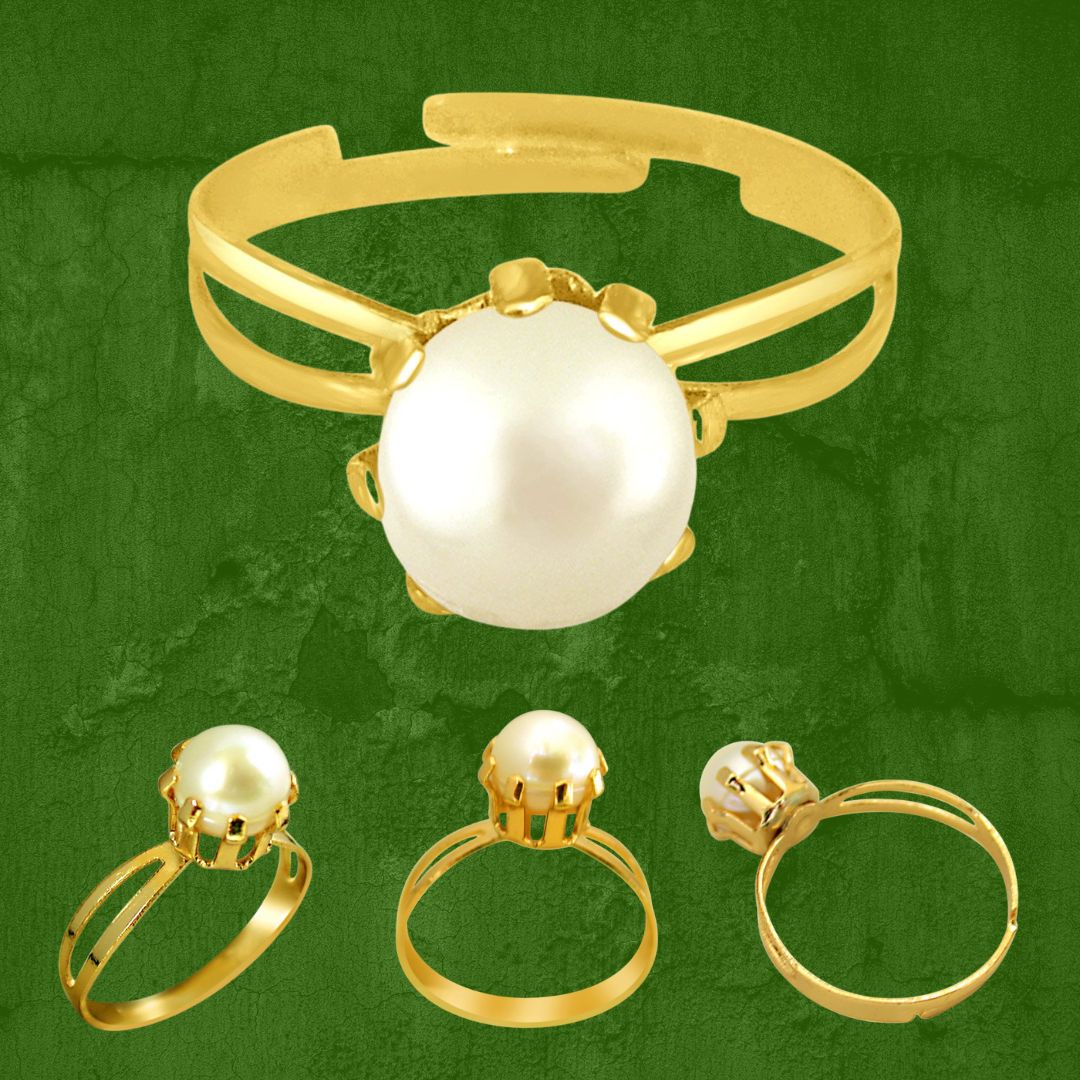 Simple White Real Pearl adjustable Ring (Ring58)