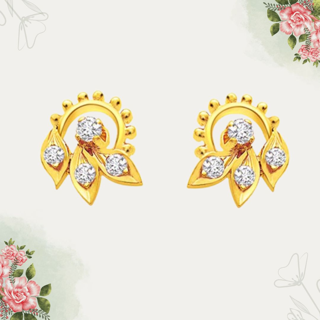 Lavish Leaf Diamond Earrings (S264)