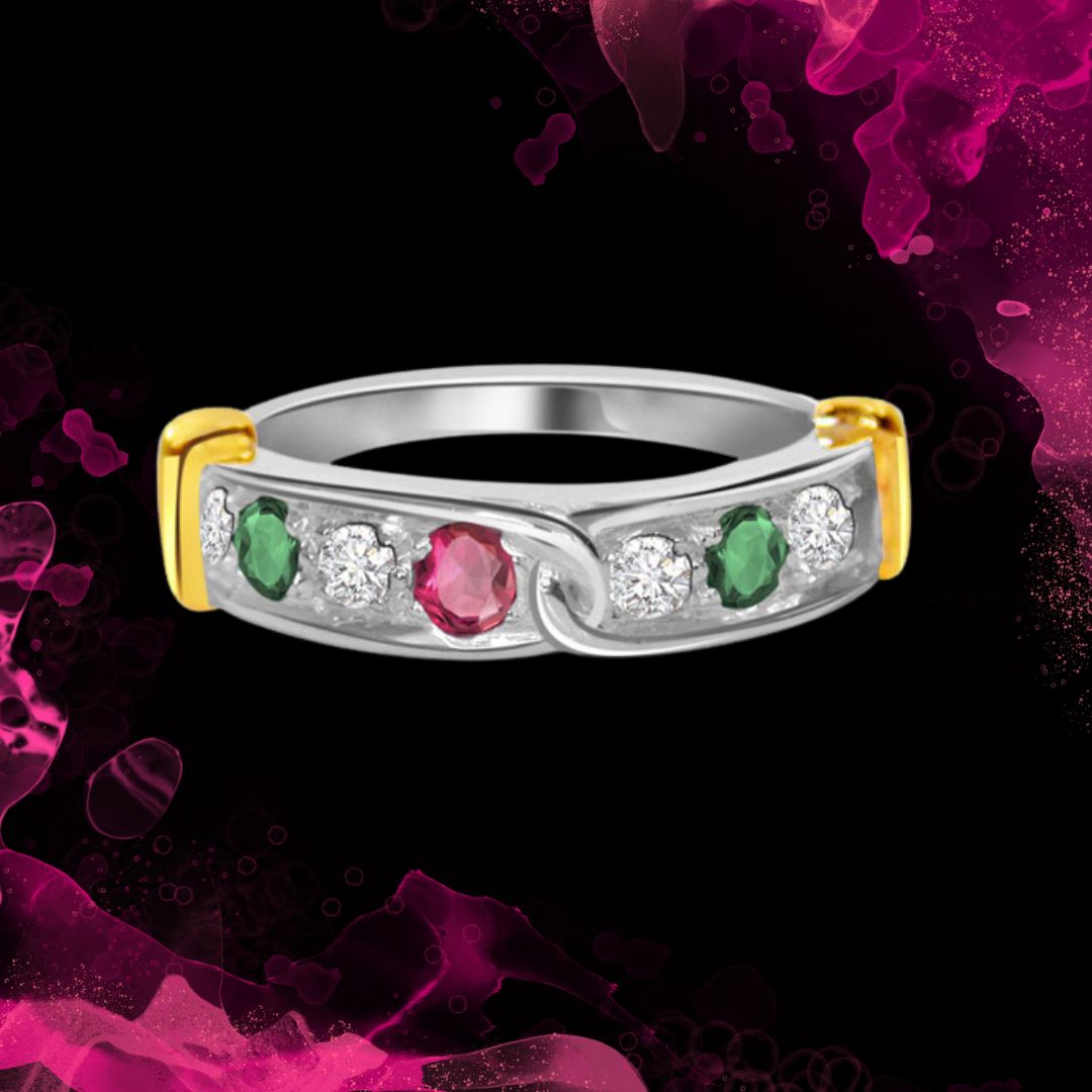 Colors of Love - Real Gemstone & Diamond Ring (SDR133)