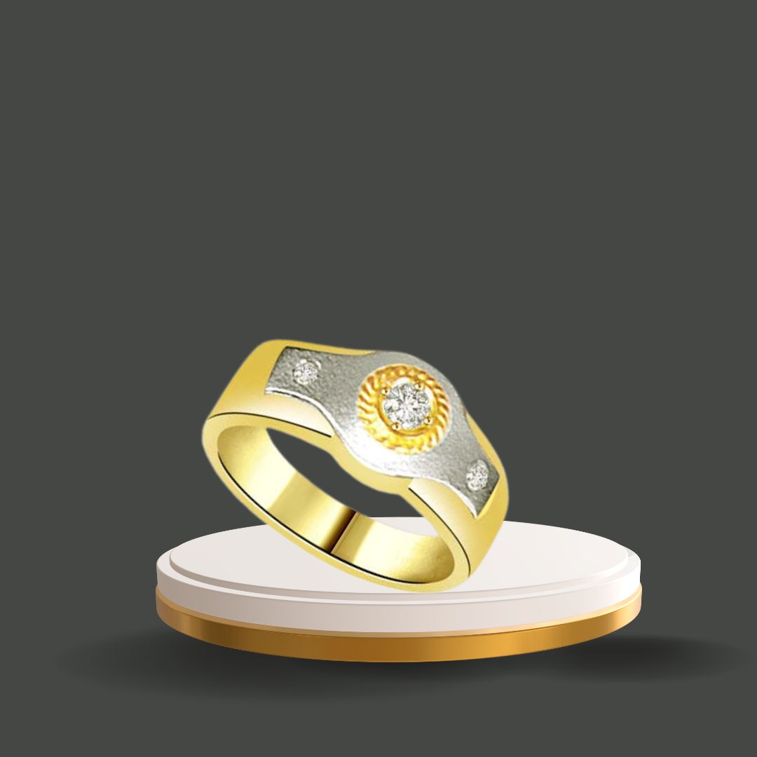 0.10cts Fine Two Tone Diamond Ring in 18K Gold (SDR1386)