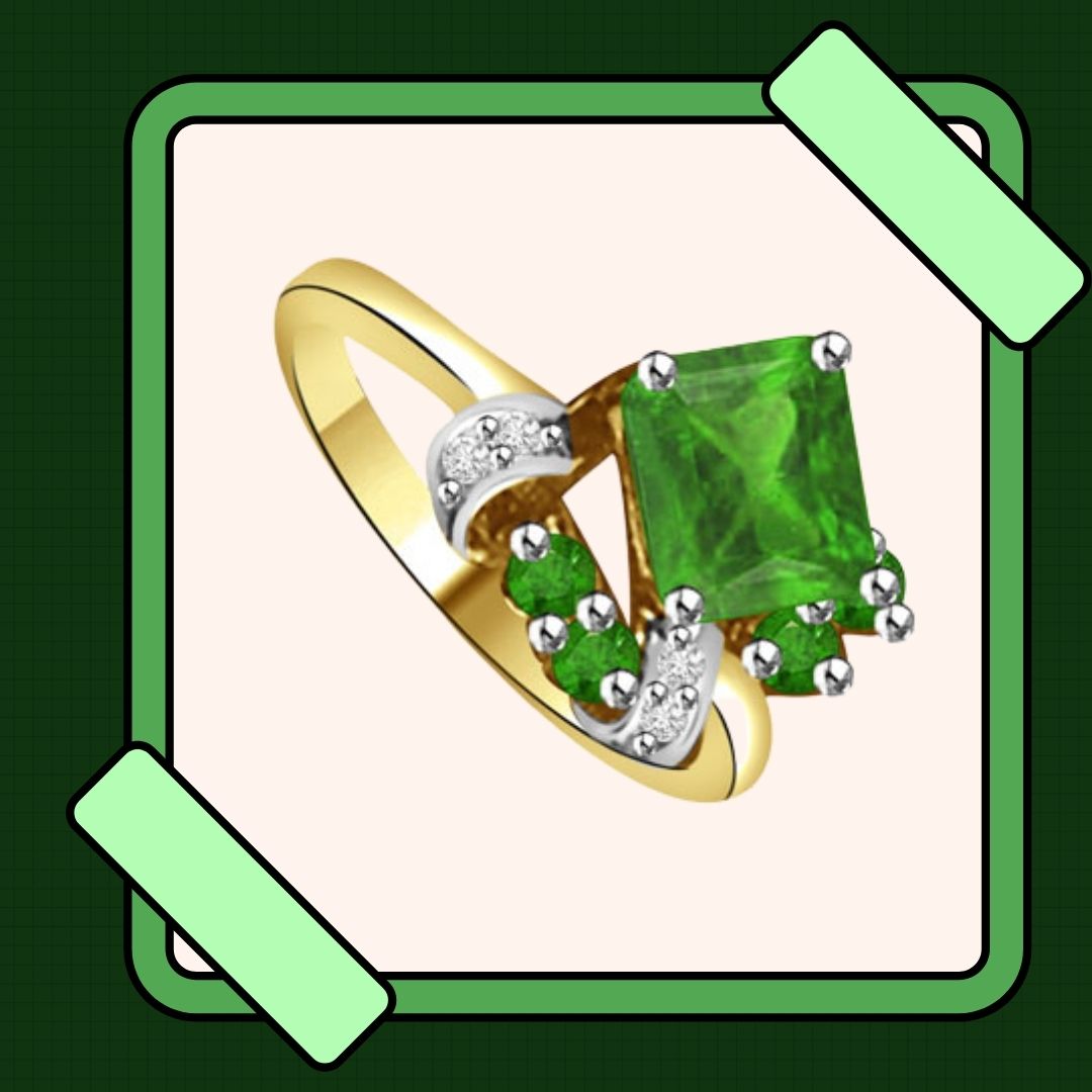 1.24cts Real Diamond & Emerald Ring (SDR1489)