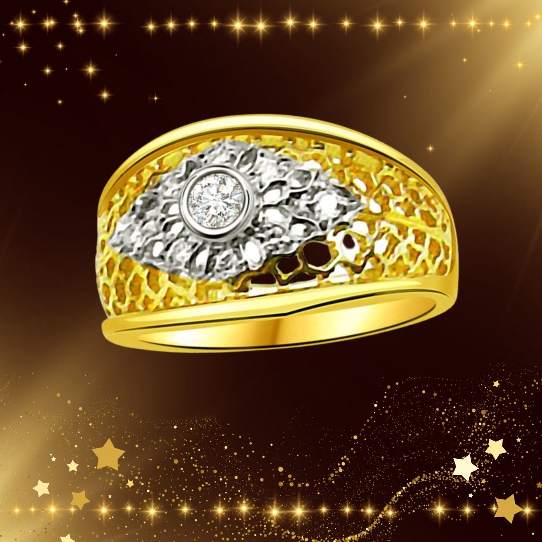 Trendy Real Diamond Gold Ring (SDR714)