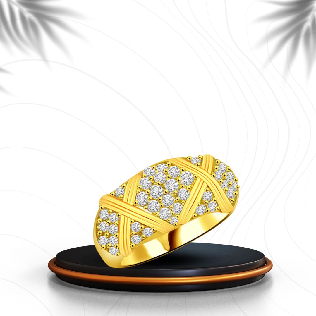 Trendy Real Diamond Gold Ring (SDR949)